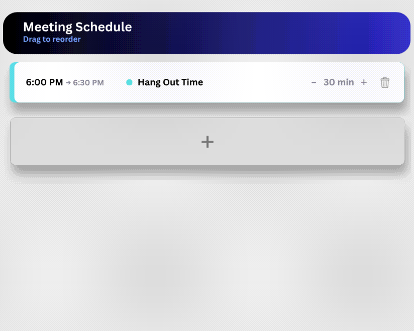 Building a meeting schedule in the Youth Ministry Planner app
